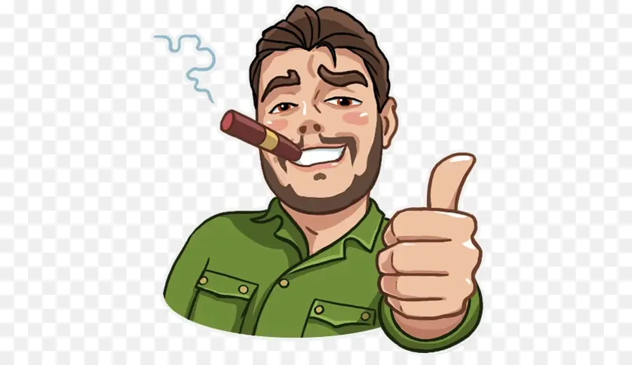 Hombre Con Cigarro，Pulgares Hacia Arriba PNG