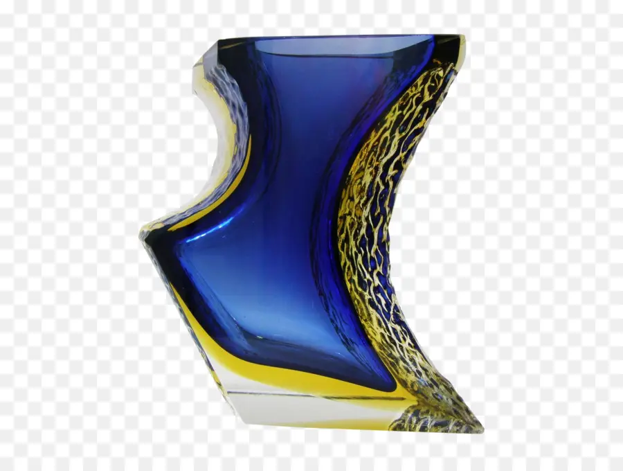 Escultura De Vidrio Azul Y Amarillo，Decoración PNG