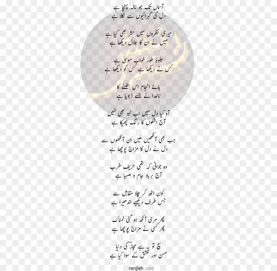 Ghazal，La Poesía Urdu PNG