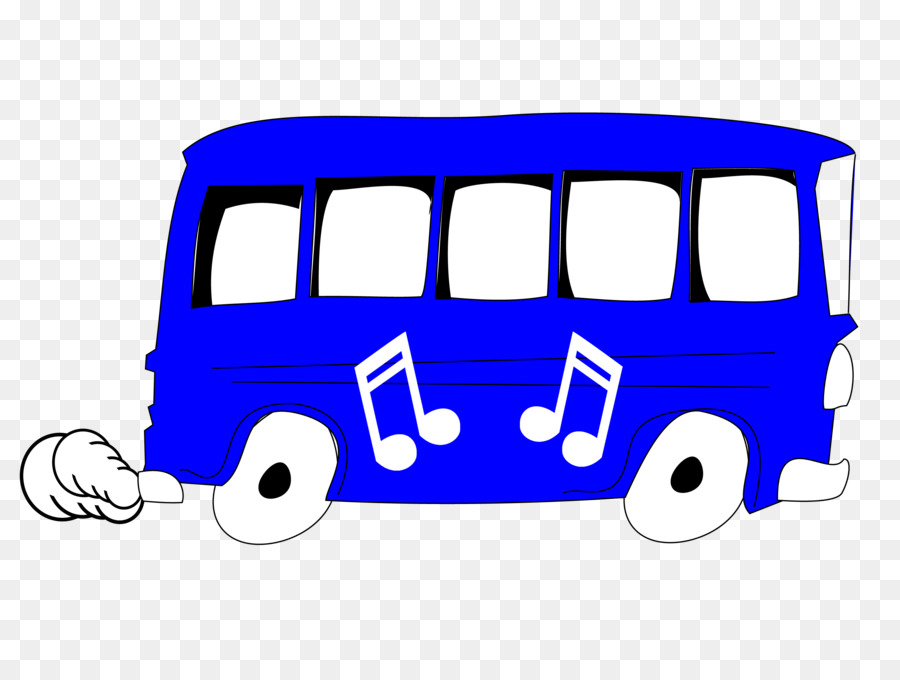 Autobús Musical Azul，Notas Musicales PNG