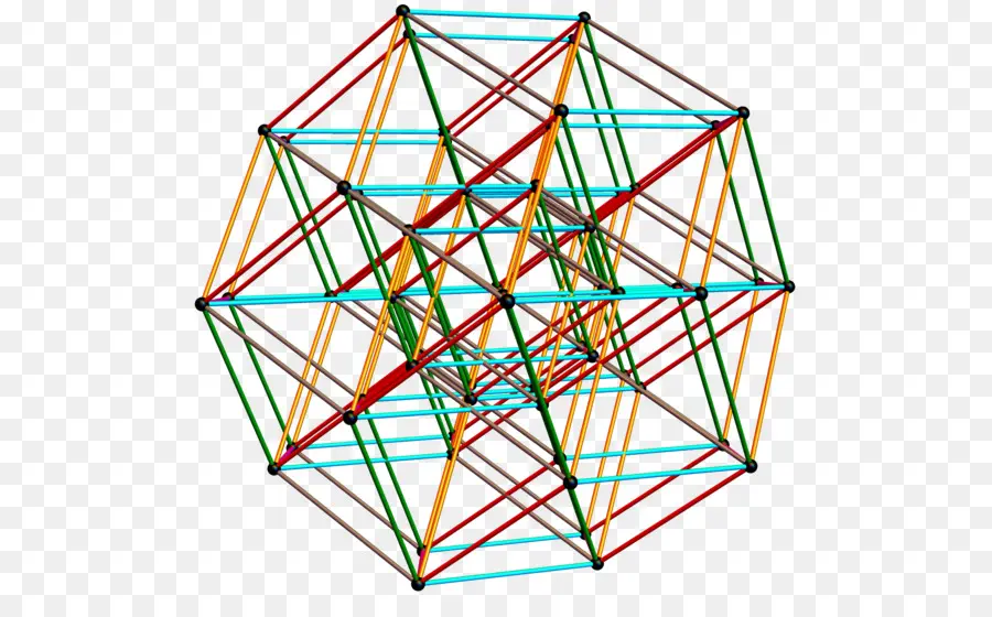 Estructura Geométrica Colorida，3d PNG