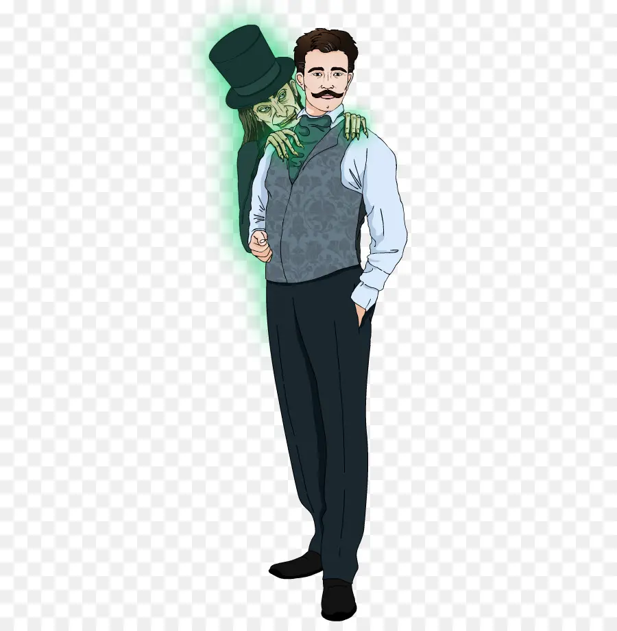 Hombre Con Fantasma，Escalofriante PNG