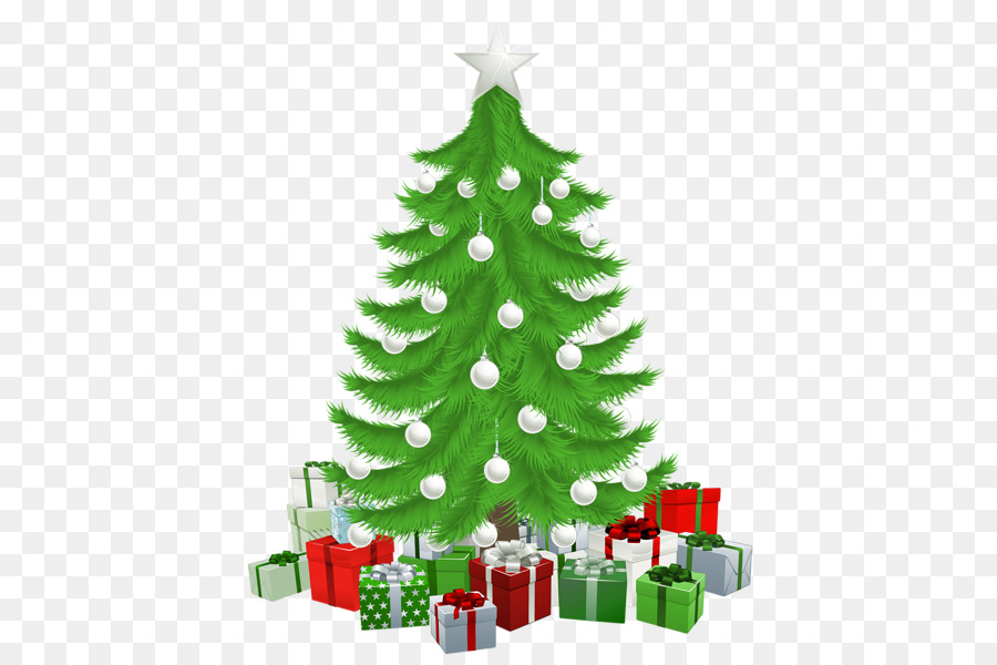 árbol De Navidad Blanco，Regalos PNG