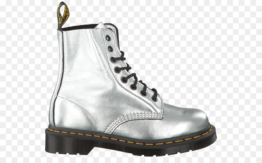 Bota Plateada，Con Cordones PNG