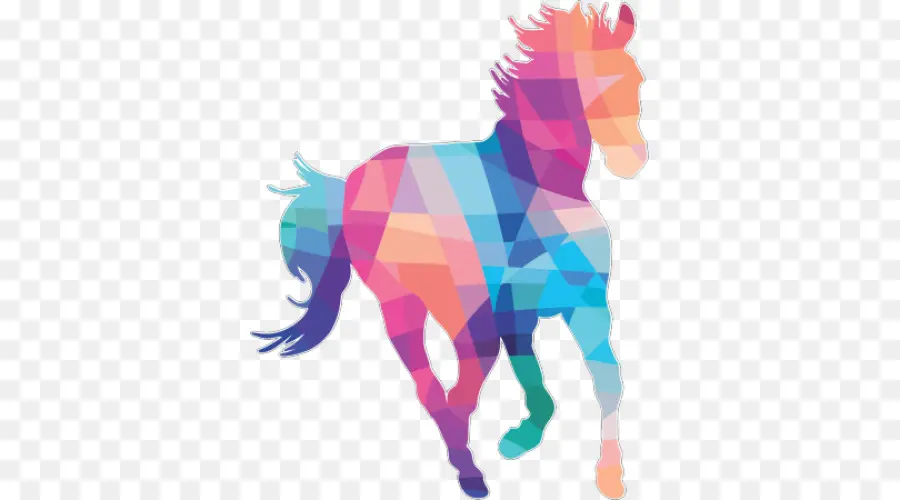 Caballo Colorido，Geométrico PNG