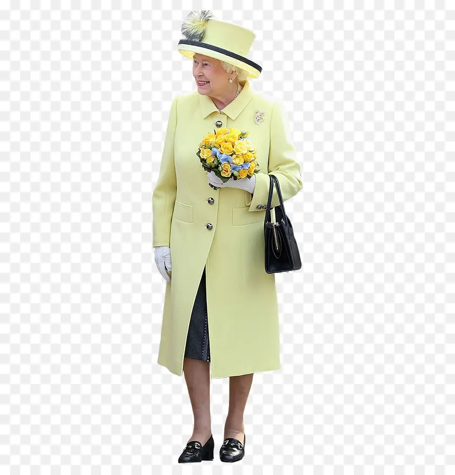 Mujer Con Abrigo Amarillo，Moda PNG