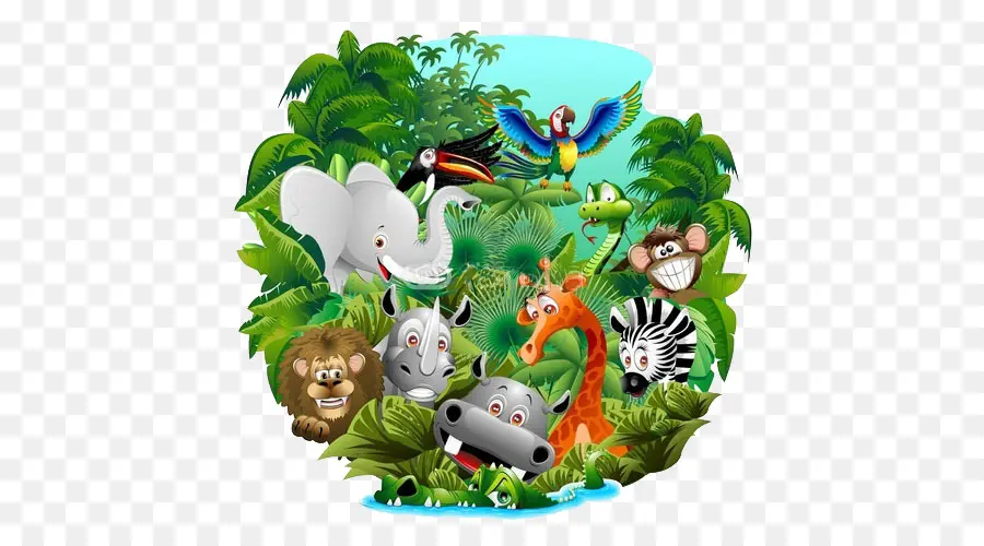 Animales De La Selva，Dibujos Animados PNG