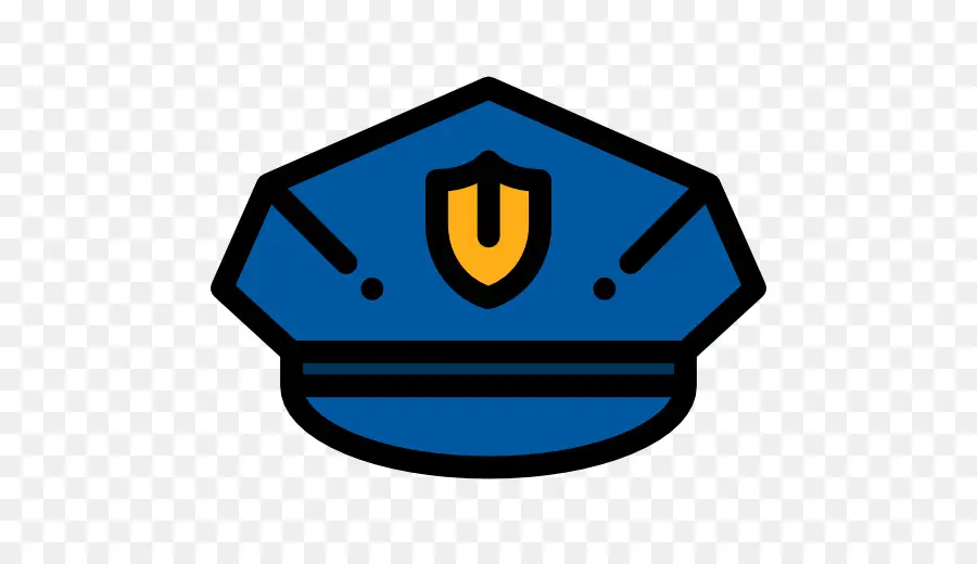 Gorro De Policía Azul Oscuro，Insignia PNG