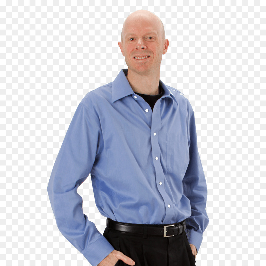 Hombre De Camisa Azul，Sonriente PNG