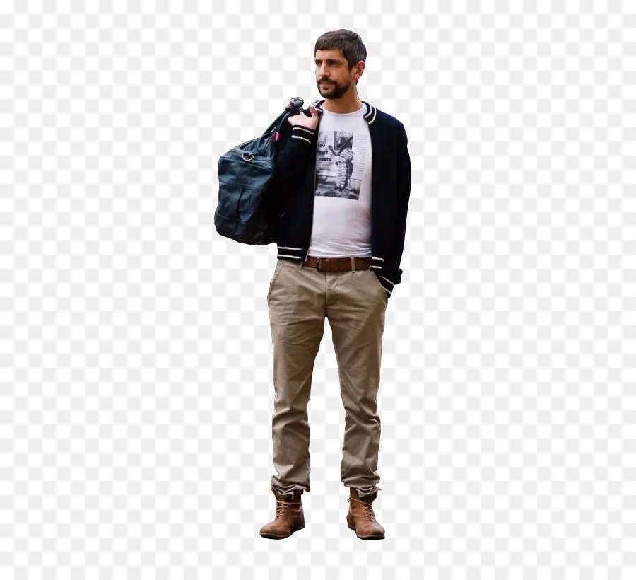 Hombre Con Bolso，Casual PNG