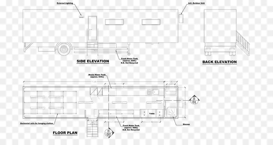Trailer，Dibujo Técnico PNG