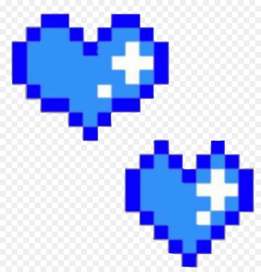 Corazones De Píxeles Azules，Azul PNG