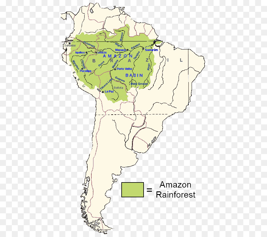 Mapa De La Selva Amazónica，Sudamerica PNG