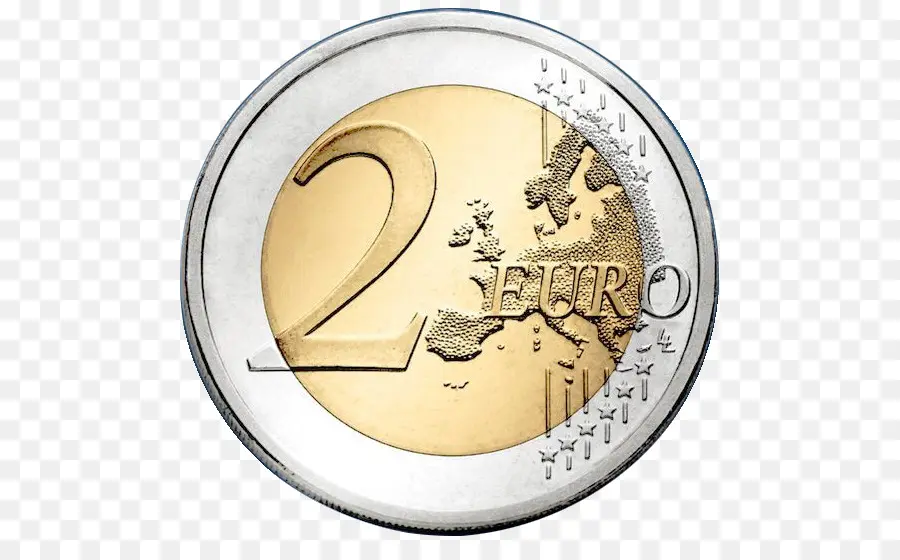 2 Monedas De Euro，Moneda PNG