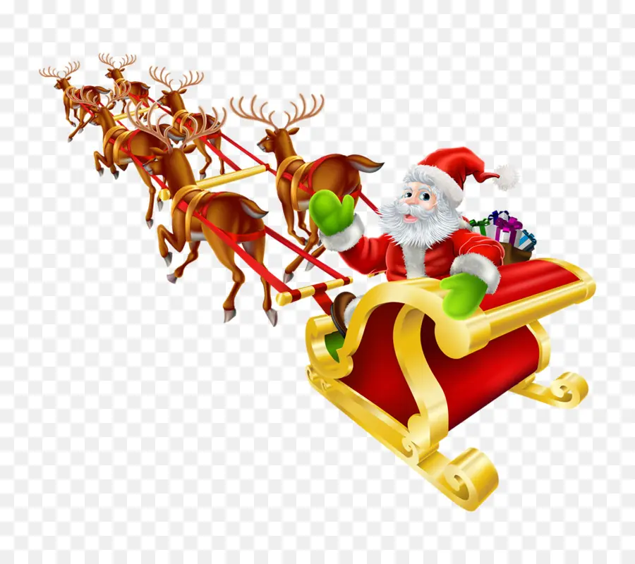 Santa Claus，Trineo PNG