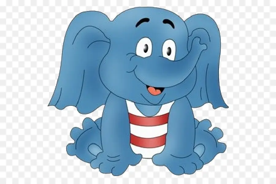 Elefante Azul De Dibujos Animados，Animal PNG