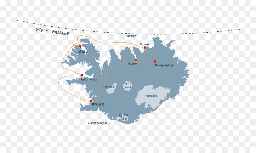 Mapa De Islandia，País PNG