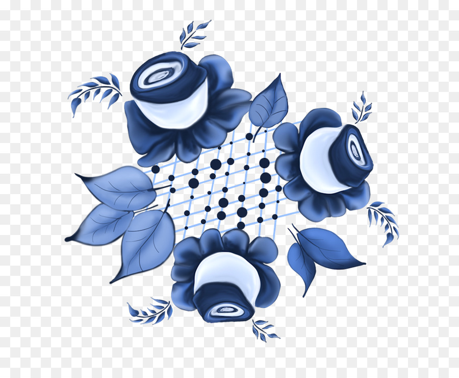 Diseño Floral Azul，Flores PNG