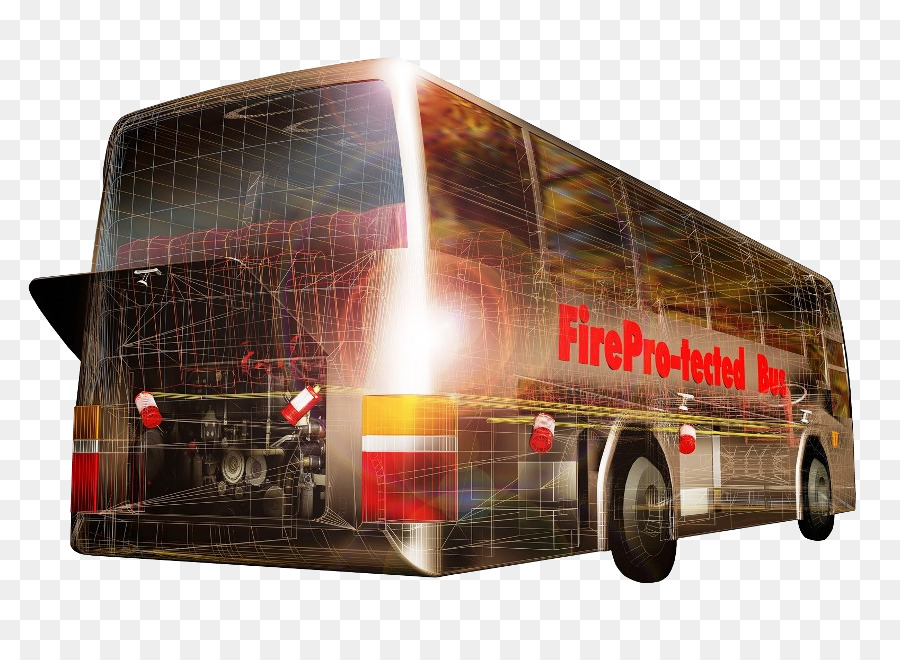 Autobús，Vehículo Sistema De Supresión De Fuego PNG