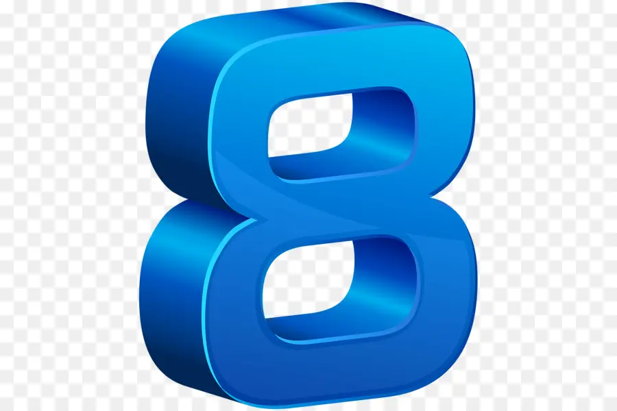 Numero 8，Azul PNG