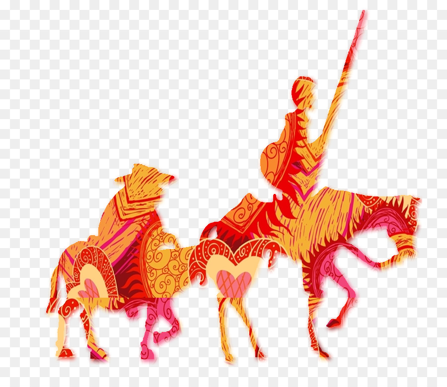 Silueta De Don Quijote，Caballo PNG