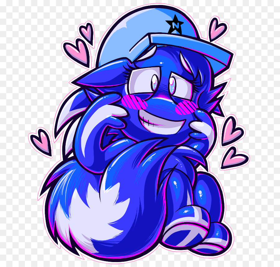 Personaje De Dibujos Animados Azul，Lindo PNG