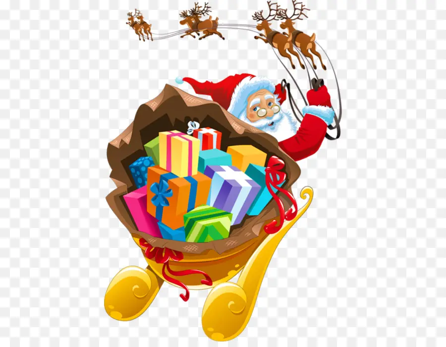 Santa Claus，Trineo PNG