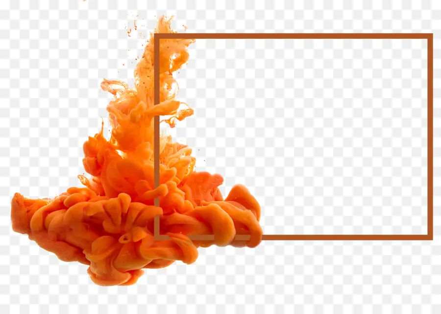 Salpicaduras De Tinta Naranja，Marco PNG