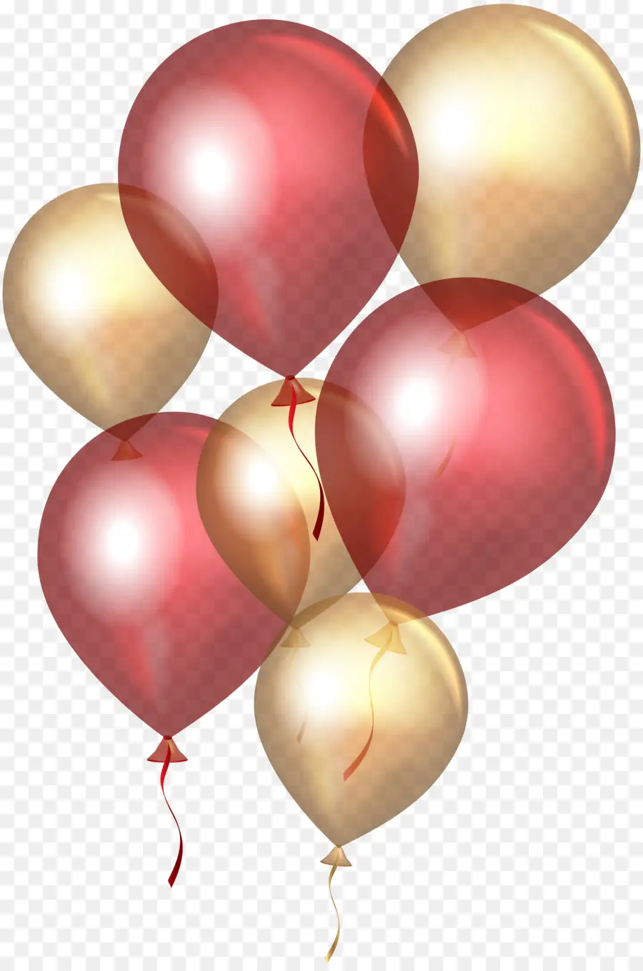 Globos Rosas Y Amarillos，Fiesta PNG