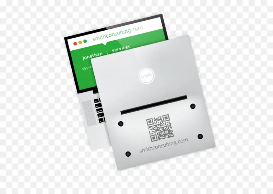 Tarjeta De Visita Y Computadora Portátil，Código Qr PNG