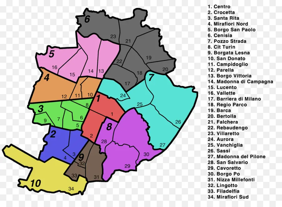 Circunscripción，Los Distritos De Turín PNG