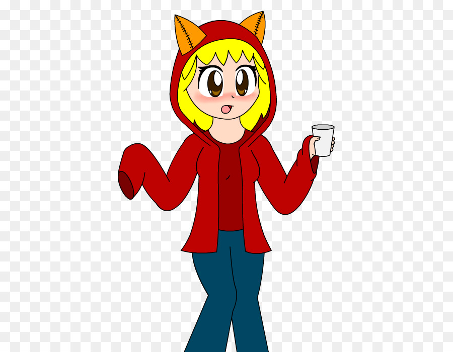 Niña De Dibujos Animados，Sudadera Con Capucha Roja PNG