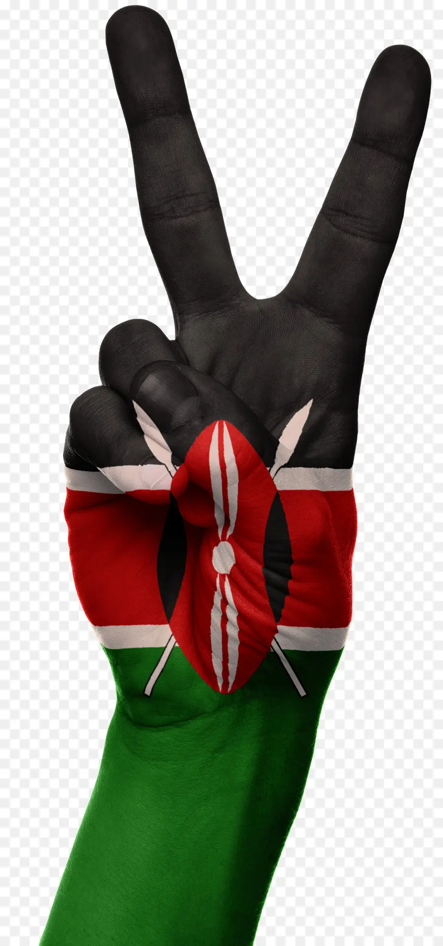 Mano Con Bandera De Kenia，Kenia PNG