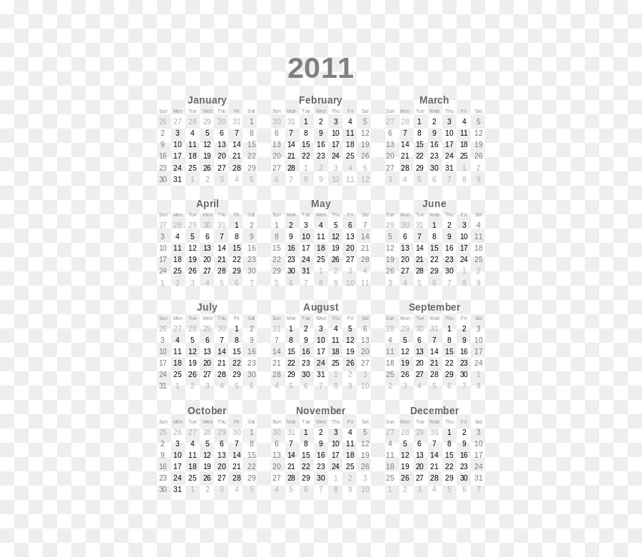 Calendario 2014，Año PNG