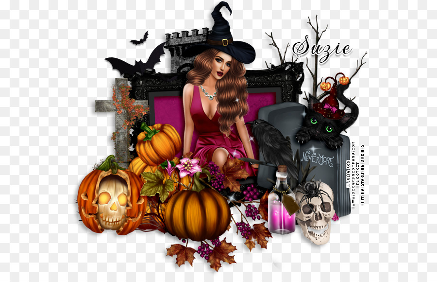 Decoración De Halloween，Bruja PNG