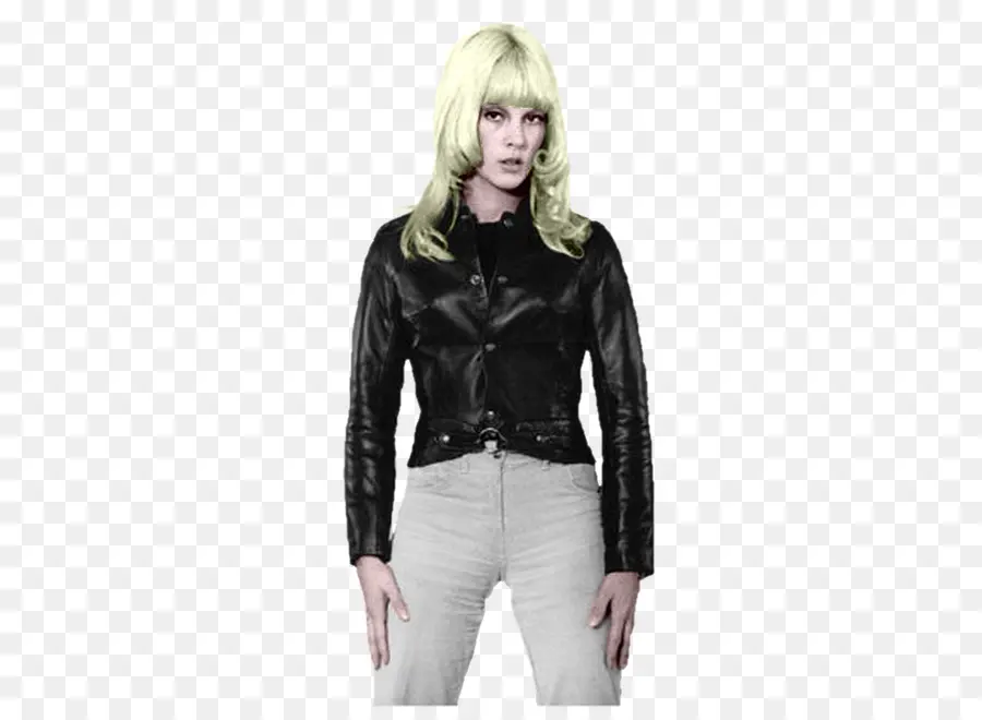 Mujer En Chaqueta De Cuero，Moda PNG