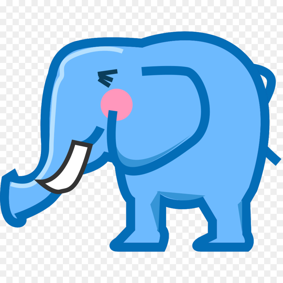 Elefante Dibujo，Azul PNG