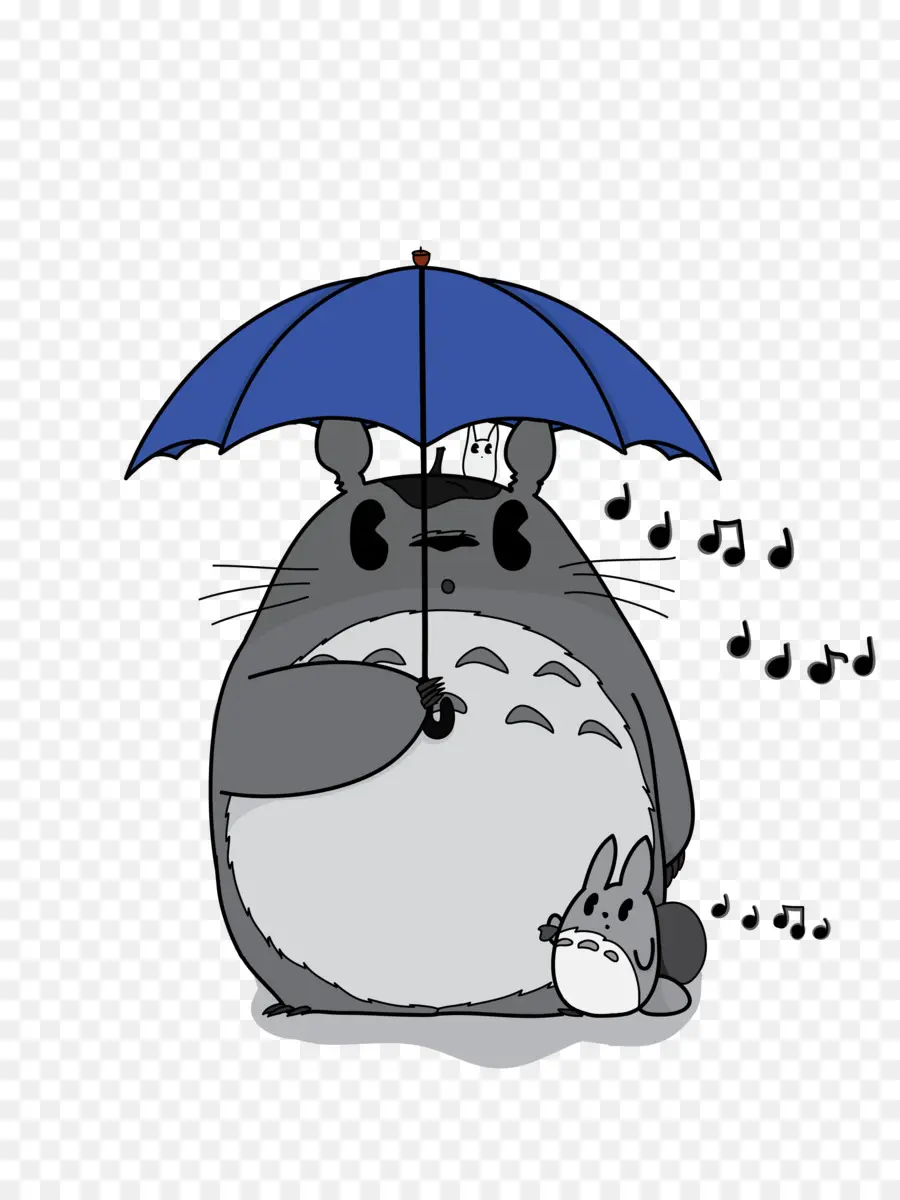 Totoro Con Paraguas，Animado PNG