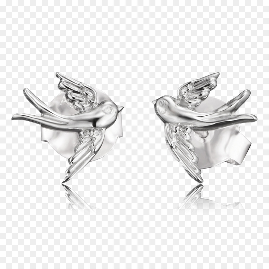 Pendientes De Pájaro，Plata PNG