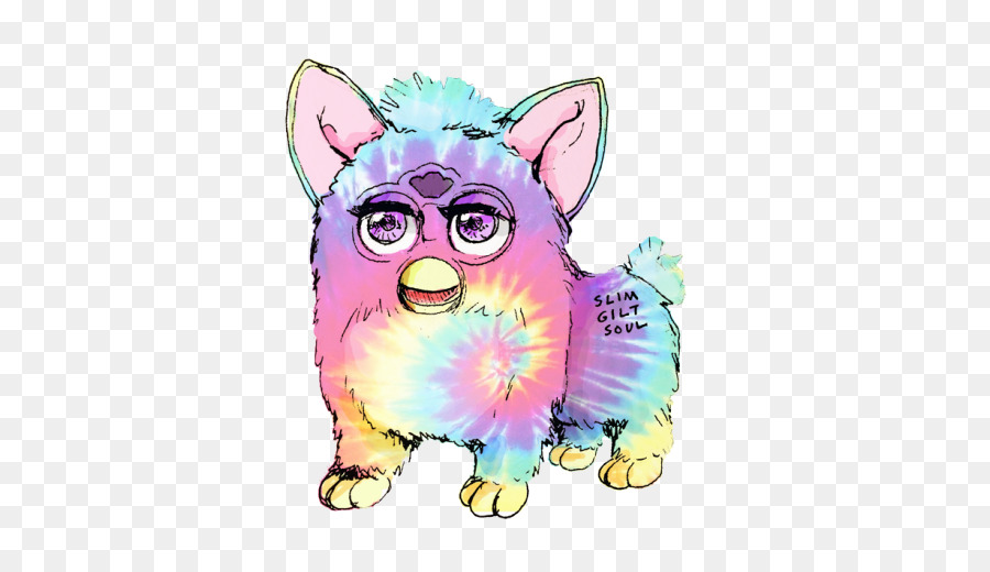 Furby Colorido，Teñido Anudado PNG