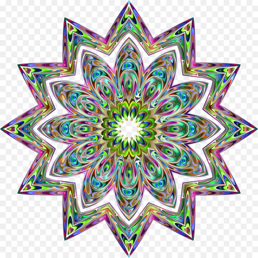 Mandala Colorida，Geométrico PNG