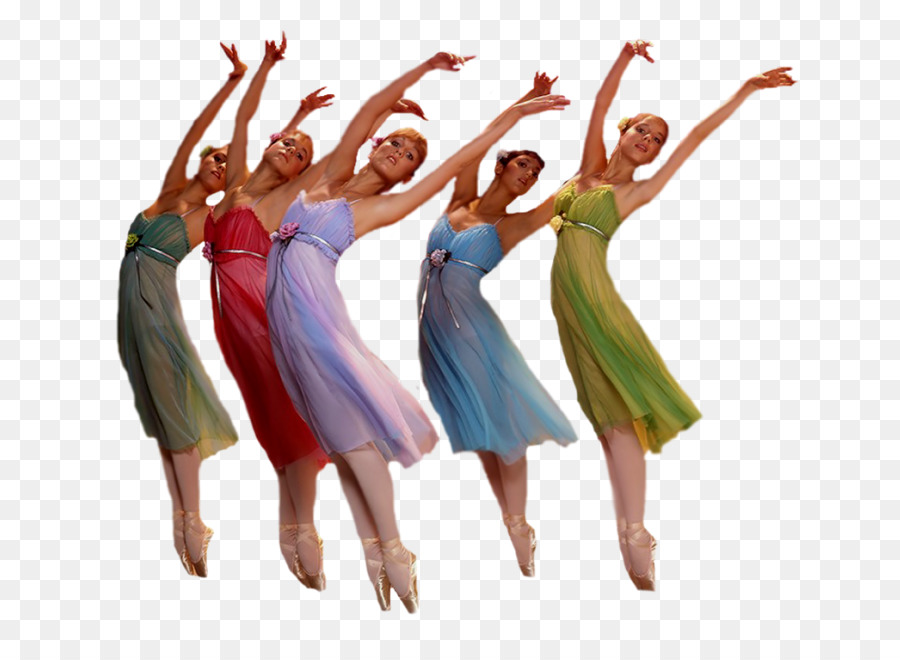 Bailarines De Ballet，Vestidos Coloridos PNG