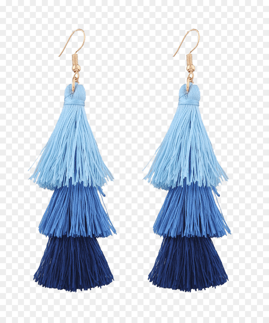 Pendientes Azules，Borla PNG