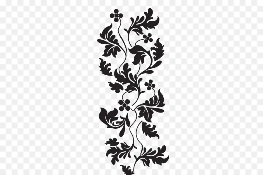 Diseño Floral，Negro PNG