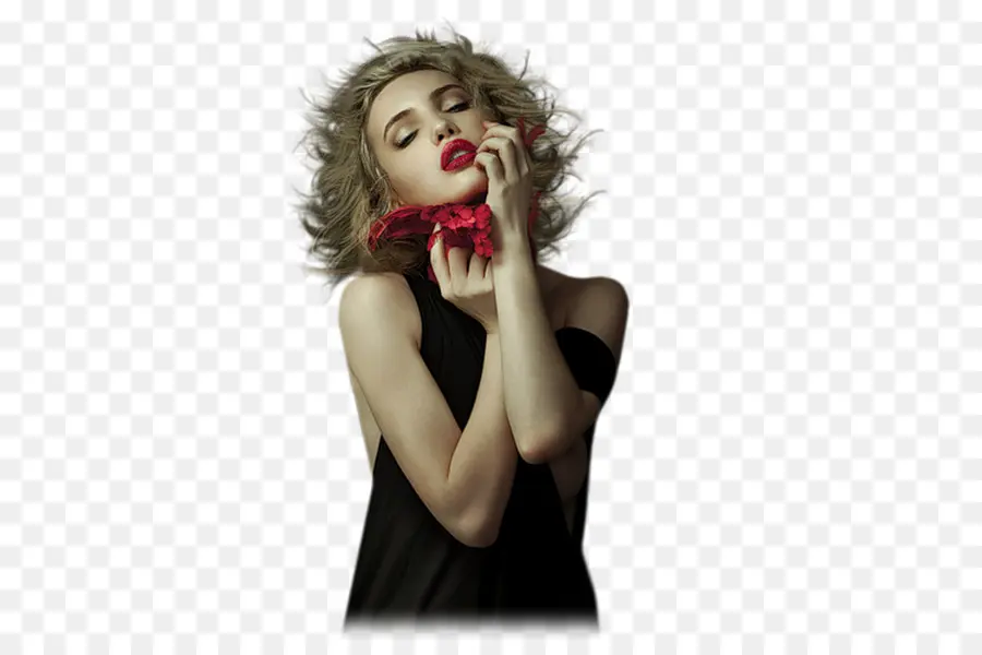 Mujer，Labios Rojos PNG