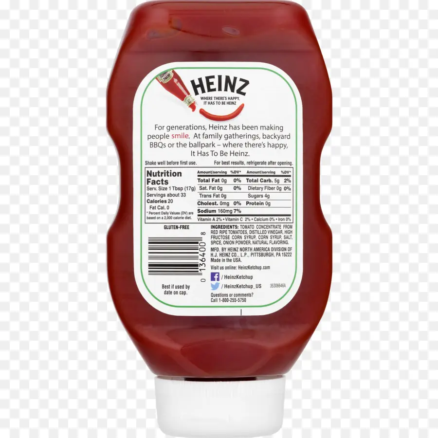 Botella De Salsa De Tomate，Heinz PNG