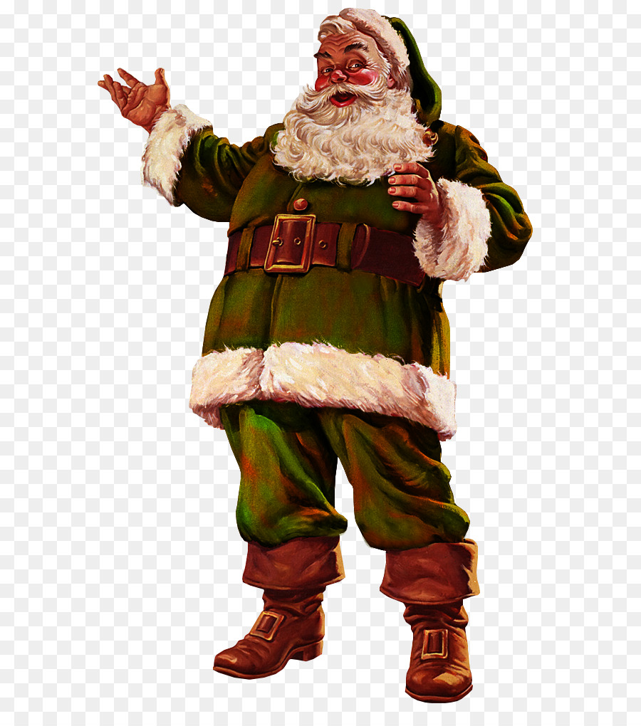 Papá Noel Con Traje Verde，Papá Noel PNG