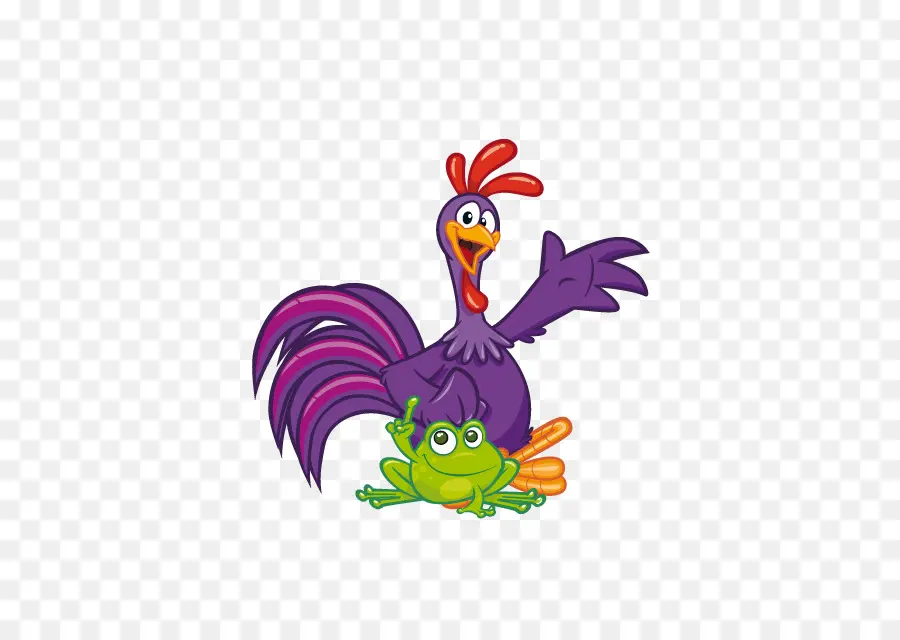 Pollo Y Rana De Dibujos Animados，Animales PNG