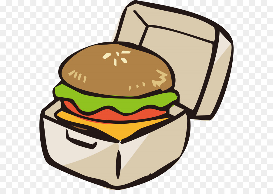 Hamburguesa En Caja，Comida Rápida PNG