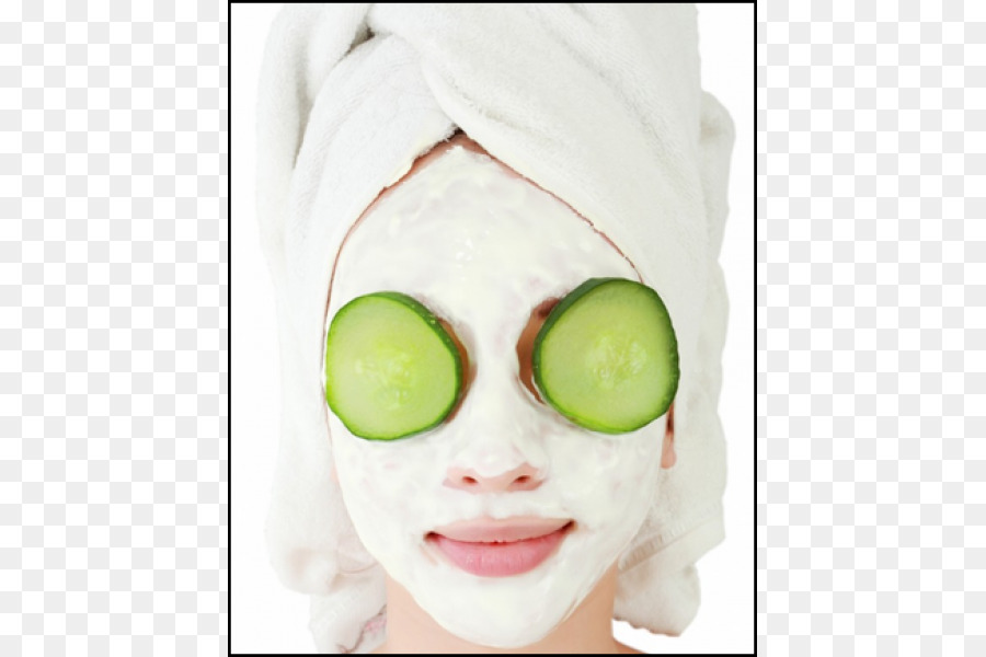 Mujer Con Mascarilla Y Pepinos，Spa PNG